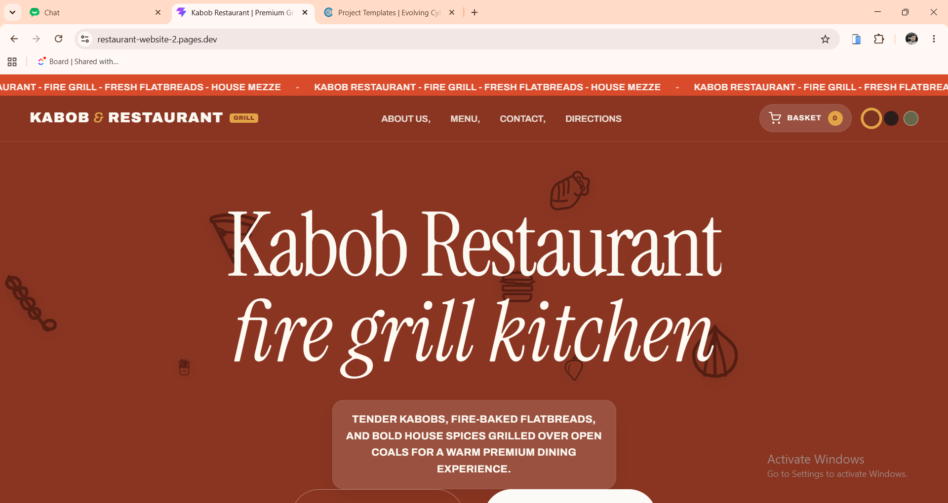 Kabob Restaurant template screenshot